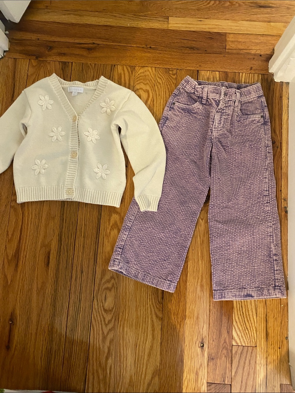 Cat & Jack Cream Daisy Knit Cardigan